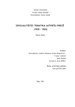 Реферат 'Seksualitātes tematika latviešu presē no 1920. līdz 1925.gadam', 1.