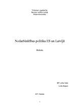 Реферат 'Nodarbinātības politika ES un Latvijā', 1.