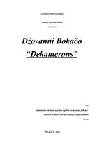 Реферат 'Džovanni Bokačo "Dekamerons"', 1.