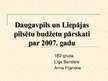 Презентация 'Daugavpils un Liepājas pilsētu budžetu pārskatu salīdzinājums', 1.