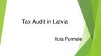 Презентация 'Tax Audit in Latvia', 1.