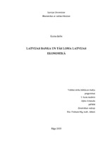 Реферат 'Latvijas Banka un tās loma Latvijas ekonomikā', 1.