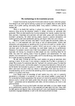 Эссе 'My methodology in the translation process', 1.