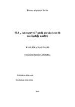 Дипломная 'SIA "Autoserviss" gada pārskats un tā sastāvdaļu analīze', 1.