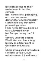 Реферат 'Lielās nātres (Urtica dioica L.) šķiedru pielietojums tautas medicīnā un tekstil', 13.