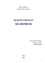 Отчёт по практике 'Prakses pārskats SIA "Domuss"', 1.