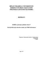 Реферат 'Latvijas - Krievijas attiecību analīze pēc PSRS sabrukuma', 1.