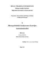 Реферат 'Monopolistiskā konkurence Latvijas tautsaimniecībā', 1.