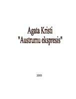 Реферат 'Agata Kristi "Austrumu Ekspresis"', 1.