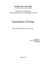 Реферат 'Translation of Poetry', 1.
