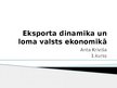 Презентация 'Eksporta dinamika un loma valsts ekonomikā', 1.