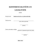 Эссе 'KONFIDENCIALITĀTE UN LOJALITĀTE', 1.