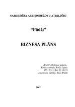 Бизнес план 'Biznesa plāns SIA "Pūdži"', 1.