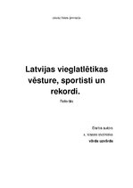 Реферат 'Latvijas vieglatlētikas vēsture, sportisti un rekordi', 1.