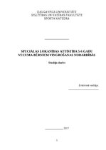 Реферат 'Speciālas lokanības attīstība 5-6 gadu vecuma bērniem vingrošanas nodarbībās', 1.