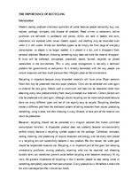 Эссе 'The importance of recycling', 1.