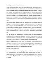 Эссе 'The importance of recycling', 2.