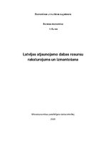 Реферат 'Latvijas atjaunojamo dabas resursu raksturojums un izmantošana', 1.