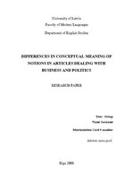 Реферат 'Differences in Conceptual Meaning of Notions in Articles Dealing with Business a', 1.