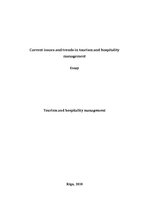 Эссе 'Current Trends and Issues in Tourism and Hospitality Management', 1.