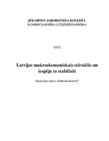 Реферат 'Latvijas makroekonomiskais stāvoklis un iespēja to stabilizēt', 1.