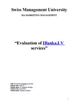 Реферат 'Evaluation of IBanka. LV Services', 1.