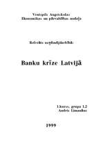 Реферат 'Banku krīze Latvijā', 1.