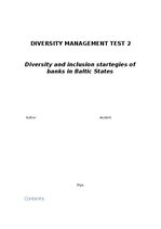 Эссе 'Diversity and inclusion strategies of banks in Baltic States', 1.