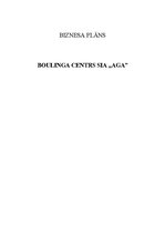 Бизнес план 'Boulinga centrs SIA "Aga"', 1.
