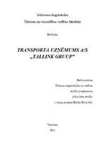 Конспект 'Transporta uzņēmums AS "Tallink Gruup"', 1.