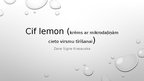 Презентация 'Tīrīšanas krēma "Cif lemon" izpēte', 1.