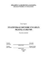 Реферат 'Statistikas metode un lielā skaitļa likums', 1.