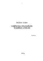 Отчёт по практике 'Uzņēmuma finansiālās darbības analīze', 1.