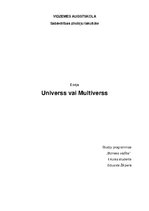 Эссе 'Universs vai multiverss', 1.