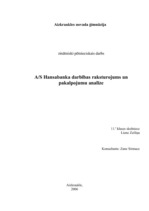 Реферат 'A/s "Hansabanka" darbības raksturojums un pakalpojumu analīze', 1.