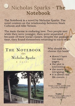 Конспект 'Nicholas Sparks - The Notebook', 1.