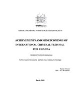 Реферат 'Achievments and Shortcomings of International Criminal Tribunal for Rwanda', 1.