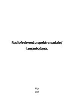 Реферат 'Radiofrekvenču spektra sadale, izmantošana', 1.