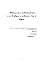 Реферат 'Military Nature and Its Implication on the Development of the State. Case of Nig', 1.