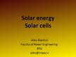 Презентация 'Solar Energy, Solar Cell', 1.
