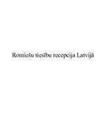 Реферат 'Romiešu tiesību recepcija Latvijā', 1.