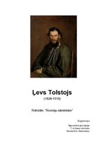 Реферат 'Ārzemju rakstnieks Ļevs Tolstojs', 1.