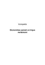 Конспект 'Ekonomikas pamati un tirgus mehānismi', 1.