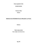 Реферат 'Mediācijas piemērošanas prakse Latvijā', 1.
