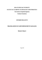 Реферат 'Translation of Advertisement Slogans', 1.