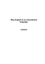 Реферат 'Why English is an International Language', 1.
