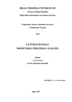 Реферат 'Latvijas Bankas monetārās politikas analīze', 1.