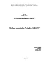 Конспект 'Mūzikas un mākslas festivāls "Bildes"', 1.