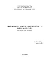 Реферат 'Language Situation and Language Policy in Latvia and Canada', 1.