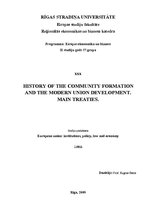Эссе 'History of the Community Formation and the Modern Union Development. Main Treati', 1.